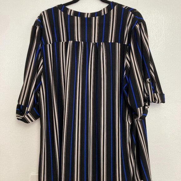 Cocomo 3X Striped Half-Zip Tunic Blouse - Picture 3 of 3